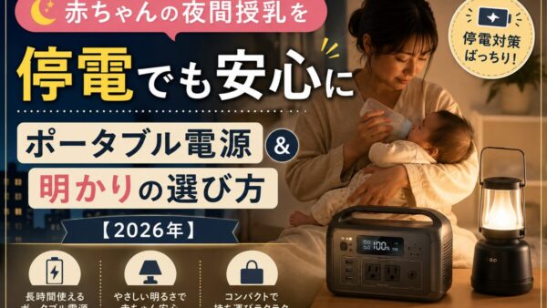 赤ちゃんの夜間授乳を停電でも安心に｜ポータブル電源＆明かりの選び方【2026年】