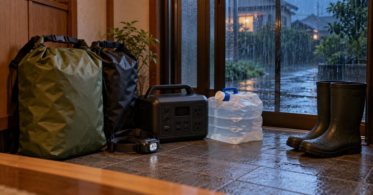 冠水・水害から逃げるとき、家にあるキャンプ道具でできること｜警戒レベル別の動き方と持ち物