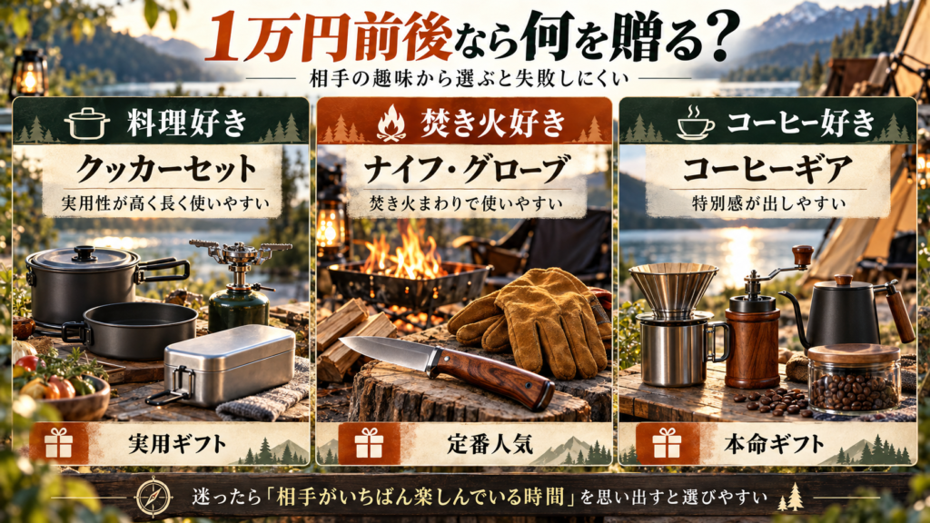 予算1万円前後で選ぶキャンプ用品プレゼントのおすすめを用途別に紹介
